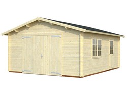 Garaje de madera Palmako Roger 23,9m2 450x550cm con puerta cochera