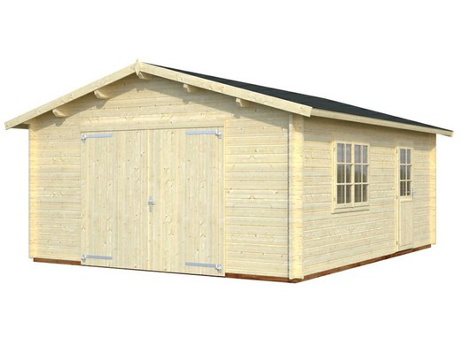 Palmako wooden garage 2 with wooden doors 14.8ft x 18ft x 9.2ft