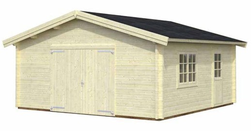 garage en bois Roger Palmako avec porte 27,7m2 560x560cm