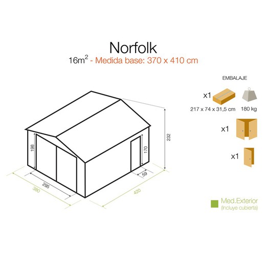 Garagem Metálica Norfolk 16 m² — Brycus