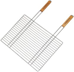 Large rectangular grill basket double handle 67x40 cm