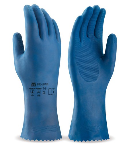 Binnenlandse latex handschoen in blauwe kleur