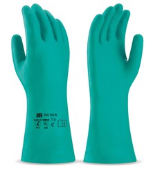 Industriële nitril handschoen in groen