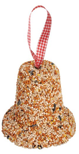 Hanging birdseed feedingbell