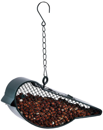 Hanging mesh wire bird feeder bird