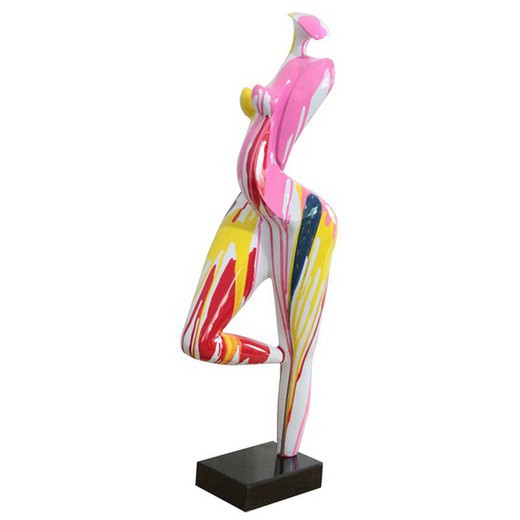 HAZEL-Figura feminina em polyresin multicolorido, 31x19x89 cm