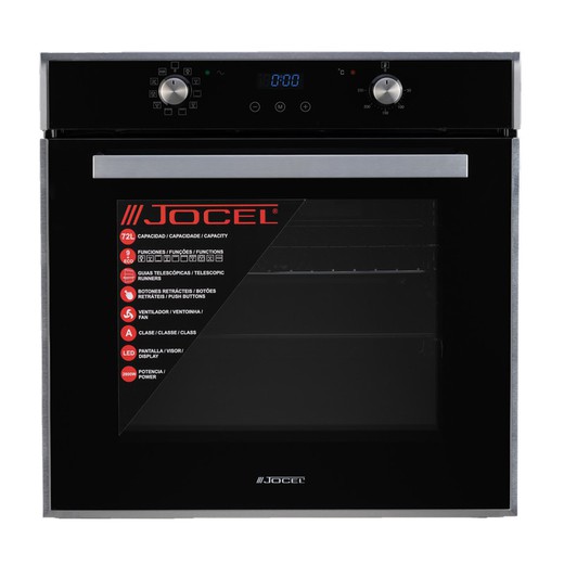 Horno multifunción de 72l Jocel en cristal negro e inox - JFE014641