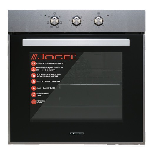 Jocel 72l multifunction oven in black glass and stainless steel - JFE014665