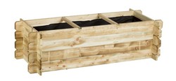 Carré Potager en Bois Horizontal Catral 3 Compartiments 140 x 60 x Hauteur 40 cm