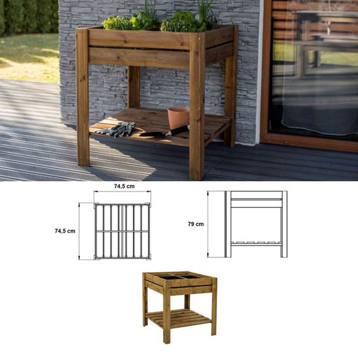 Gardiun DIY Treated Wood Urban Garden 98 L 75x75x79 cm