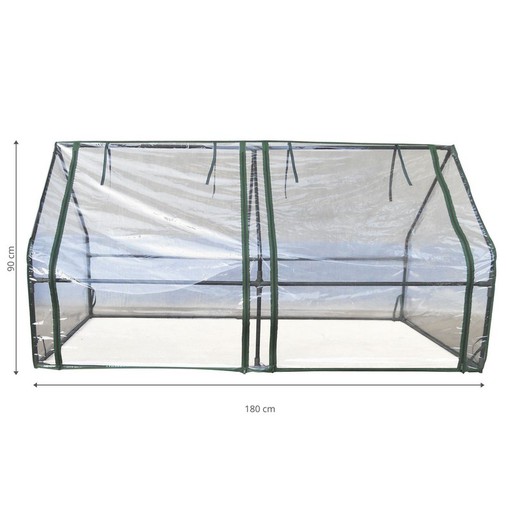 Invernadero PVC/Acero Gardiun Leaf Horizontal 180x90x90 cm Verde con Doble Puerta con Cremallera