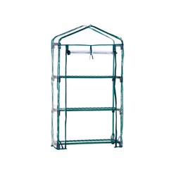 Invernadero PVC/Acero Gardiun Leaf I 3 Estantes 69x49x130 cm Verde con Puerta con Cremallera