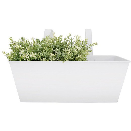 Esschert Design planterare med vita zinkkrokar 40 x 26 x 23,3 cm