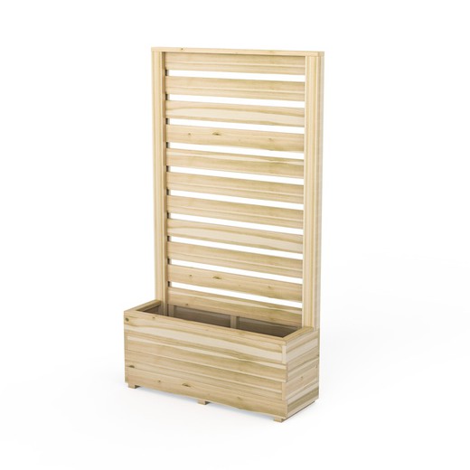Koma 40 planter with high wooden panel (92 liters) 100x35x180.5 cm