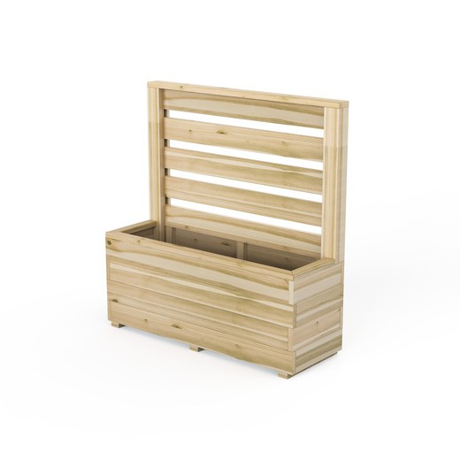 Koma 40 planter with low wooden panel (92 liters) 100x35x104.5 cm