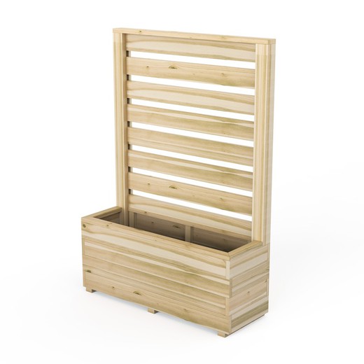 Koma 40 planter with medium wooden panel (92 liters) 100x35x142.5 cm