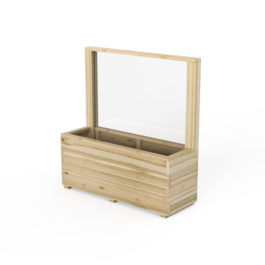 Koma 40 planter with low polycarbonate panel (92 liters) 100x35x104.5 cm