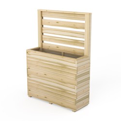 Koma 80 planter with low wooden panel (92 liters) 100x35x142.5 cm