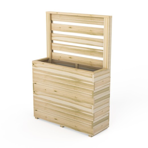 Jardinera Koma 80 con panel de madera bajo (92 litros) 100x35x142,5 cm