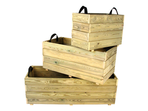 Jardinera rectangular de madera Ghio diferentes tamaños Hortalia