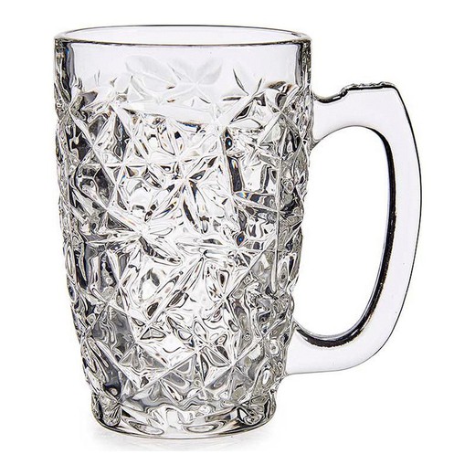 Caneca de cerveja de vidro transparente Rhombus (340 ml) (1 unidade)