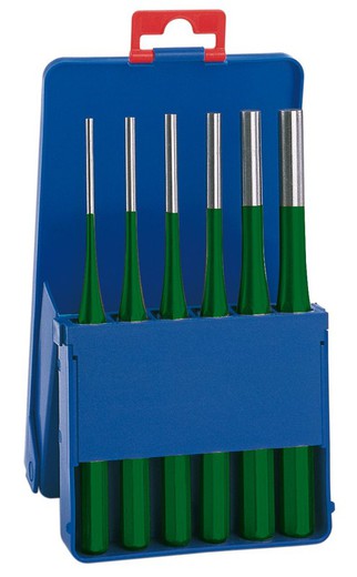 Set of 6 green series cylindrical pushbuttons