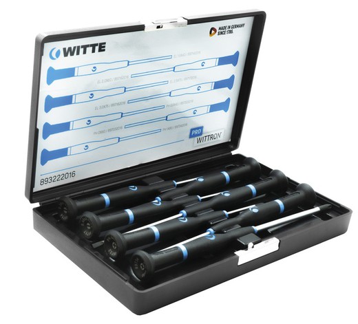 WITTRON Precision Screwdriver Set in Shockproof Plastic Case