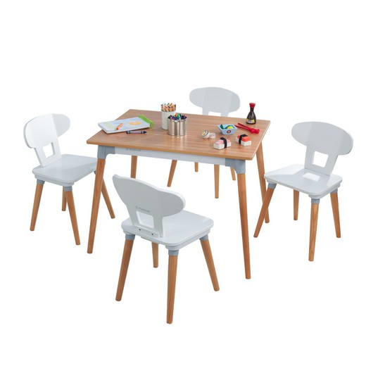 Kidkraft Mid-Century Kid Wooden Table and Four Chairs
