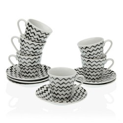 Set di tazzine e piattini in porcellana da caffè Lauren (6 pezzi