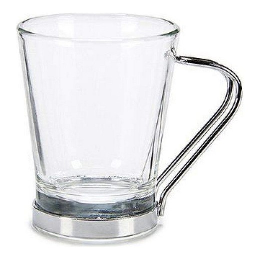 Juego de Tazas de Café Cristal Metal (85 ml) (6 Piezas)