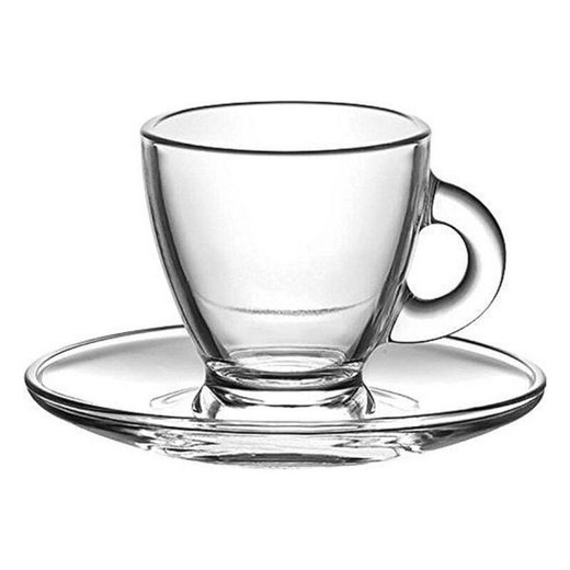 Juego de Tazas de Café LAV Roma 225 ml Cristal (12 pcs)