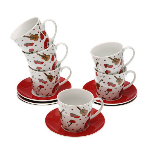 Porcelain Coffee Cup Set (6 Pieces)