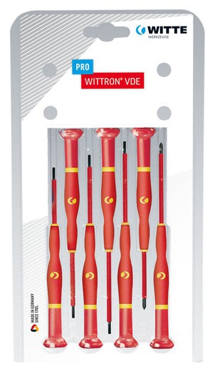 WITTRON VDE precision screwdriver sets in plastic blister