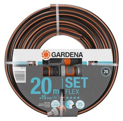 Gardena Comfort Flex 15 milímetros (5/8 ") com acessórios de irrigação 20 metros