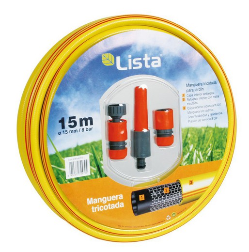 Kit manguera tricotada 15mm x 15m