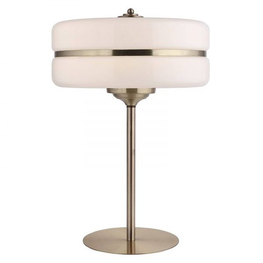 Candeeiro de mesa mod. Sarod - Branco e dourado D40 H60