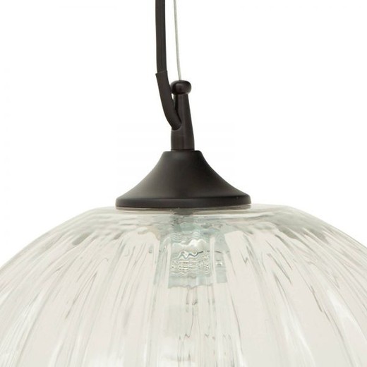 Gray glass ceiling lamp, 32x160 cm