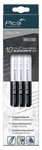 Universal pencil Pica Classic Black-White 546 (in box of 10 units)