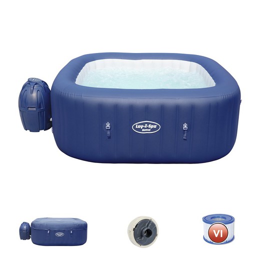 Whirlpool Bestway Lay- Z-Spa Hawaii für bis zu 4-6 Personen Quadratisch