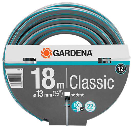 Pack Hose Classic 18M + Support + Gardena bevattningspistol