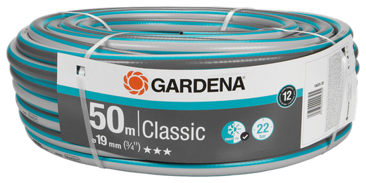 Pack Hose Classic 50M 19mm + Support + Connectors for Gardena Irrigation