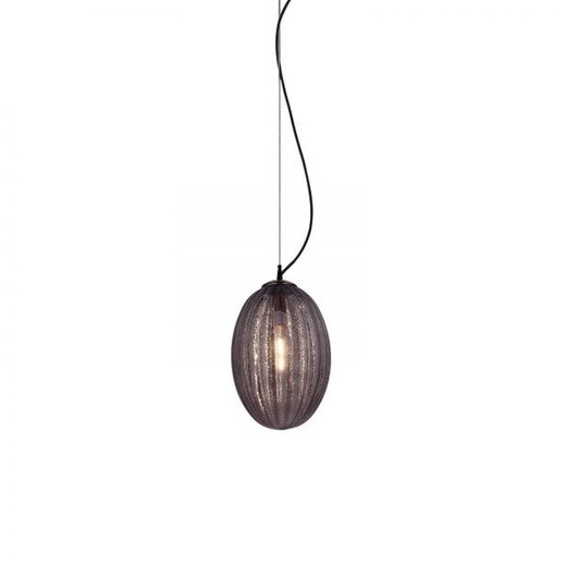 Lampa wisząca z dymnego szkła Ø 23 x H 160 cm.