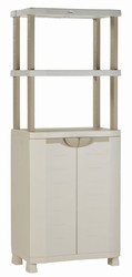 70 cm Plastiken Space-Saver resin half cabinet with beige shelf (70x45x184 cm)