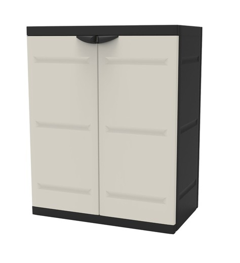 Armoire en résine Half Plastiken Titanium de 70 cm en noir et gris (87x44x88 cm)