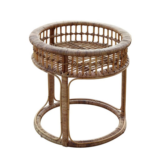 Natural Rattan Side Table Chillvert Parma 57x57 cm Round