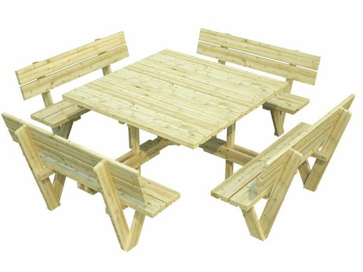 Tafel + banken Palmako Arthur autoclaaf 260x260cm