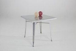 Mesa de café  metal color plata KitCloset