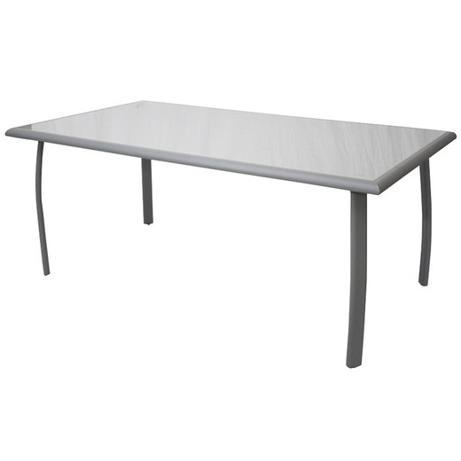 Table de Jardin Chillvert Portofino Aluminium et Verre 180x100x75 cm Gris