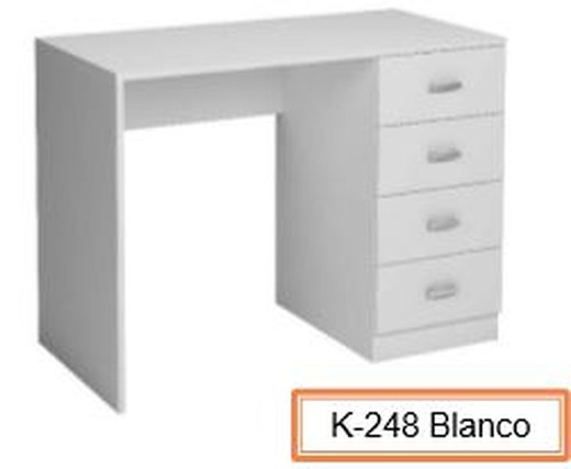 White 4-drawer study table