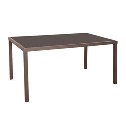 Madeira tafel in staal / glas 170x100x74cm